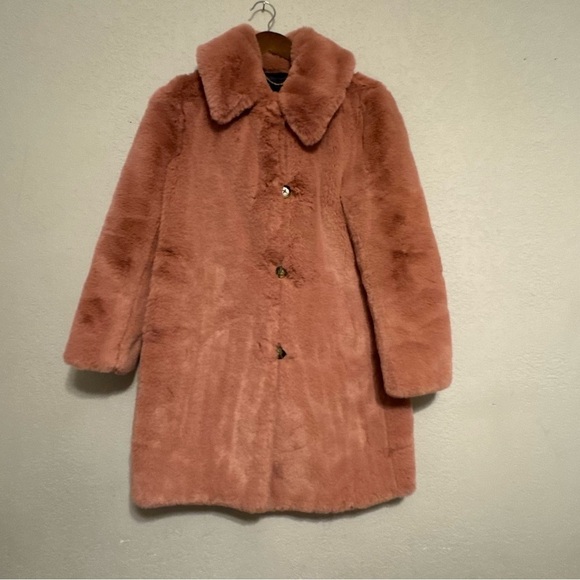 J. Crew Rose Pink Fur Teddy Coat - Picture 2 of 12